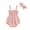 Pink, variant on Elippeo Baby Girls 2Pcs Summer Outfits 3 6 12 18 Months Sleeveless Frill Smocked Strap Romper with Headband Set