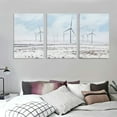 thumbnail image 3 of ONETECH Canvas Framed Wall Art Wind Farm in Winter Print Pictures Poster Paintings for Bedroom Office Living Room Large Size Artwork Modern Nature Wall Decor 12''x16''X3 Panels, 3 of 4