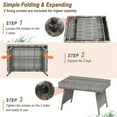 thumbnail image 2 of Pemberly Row Patio Folding Wicker Side Coffee Table Poolside Garden Lawn Bistro, 2 of 8