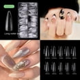 thumbnail image 4 of 2500 puntas de uñas de gel falsas transparentes, cubierta completa, uñas postizas acrílicas cortas para extensión de uñas, salón de uñas DIY para el hogar, cinco formas, 4 of 5