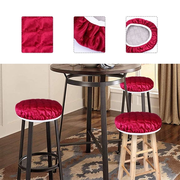 LIFKOME Red Elastic Chair Cover for Stool, Easy to Install and Remove, Protector for Home and Office Seating