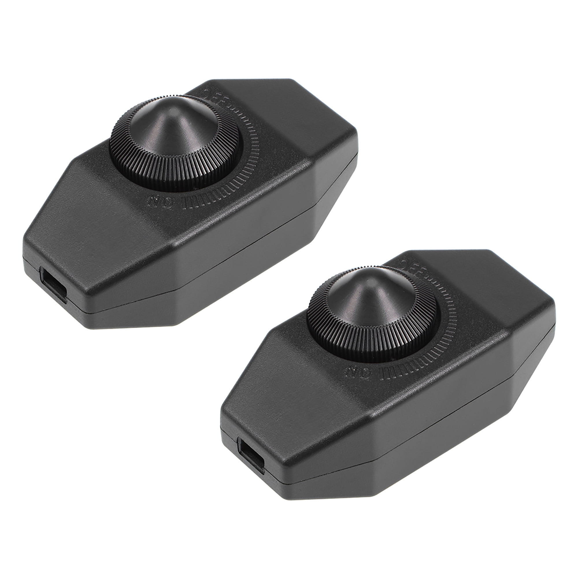 Rotary Cord Switch AC 250V 2A Slide Control Lamp Dimmer 100W Black 2pcs
