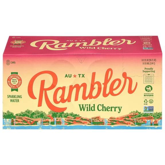 Rambler Wild Cherry Sparkling Water 8 - 12 fl oz Cans
