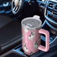 thumbnail image 6 of OBREWU Pink French Bulldog Love Heart Tumbler with Handle and Lid,Pink French Bulldog Love Heart 40oz Double Wall Vacuum Insulated Tumbler,Cups Gift for Women and Men, 6 of 7