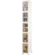 thumbnail image 1 of Gabinete de almacenamiento estrecho delgado con ruedas móviles, organizador de baño alto para espacios pequeños, 2 niveles blanco, 1 of 7