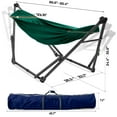 thumbnail image 3 of Tranquillo Uniki Hammock with Stand – 550 lbs Capacity, Foldable & Portable, Heavy-Duty Indoor/Outdoor Hammock with Premium Carry Bag, Emerald Green, 3 of 10