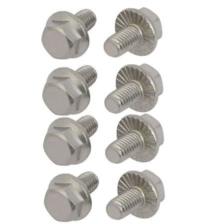 Unique Bargains M6x10mm Thread 304 Stainless Steel Hex Head Serrated Flange Screw Bolt 8pcs