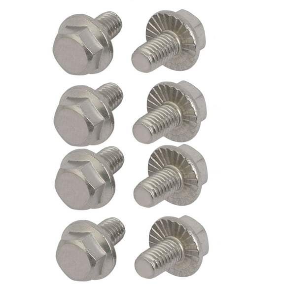 Unique Bargains M6x10mm Thread 304 Stainless Steel Hex Head Serrated Flange Screw Bolt 8pcs