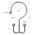 thumbnail image 5 of TABGIME Durable Plated Chrome Finish Metal Rustproof Double Hooks Shower Curtain Rings, 12 Count, 5 of 5