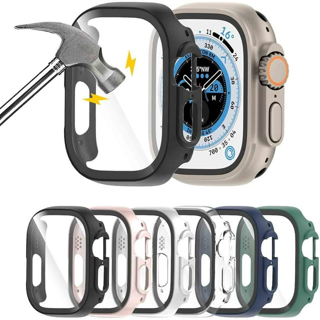 Funda con protector de pantalla de cristal templado para Apple Watch