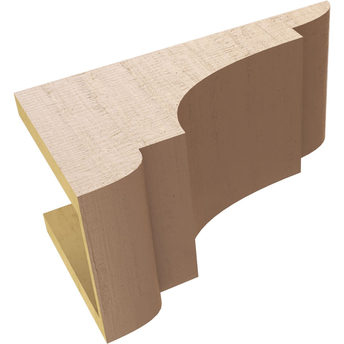 7"W x 14"D x 7"H Wide New Brighton Rough Cedar Woodgrain TimberThane Corbel, Primed Tan
