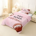 thumbnail image 2 of Erosebridal Eat Sleep Football Twin Comforter Sets 3-Piece for Kids Teens,Boys Girls Sport Rugby Bedding Set,Pink Reversible,Super Cozy Room Decor, 2 of 6