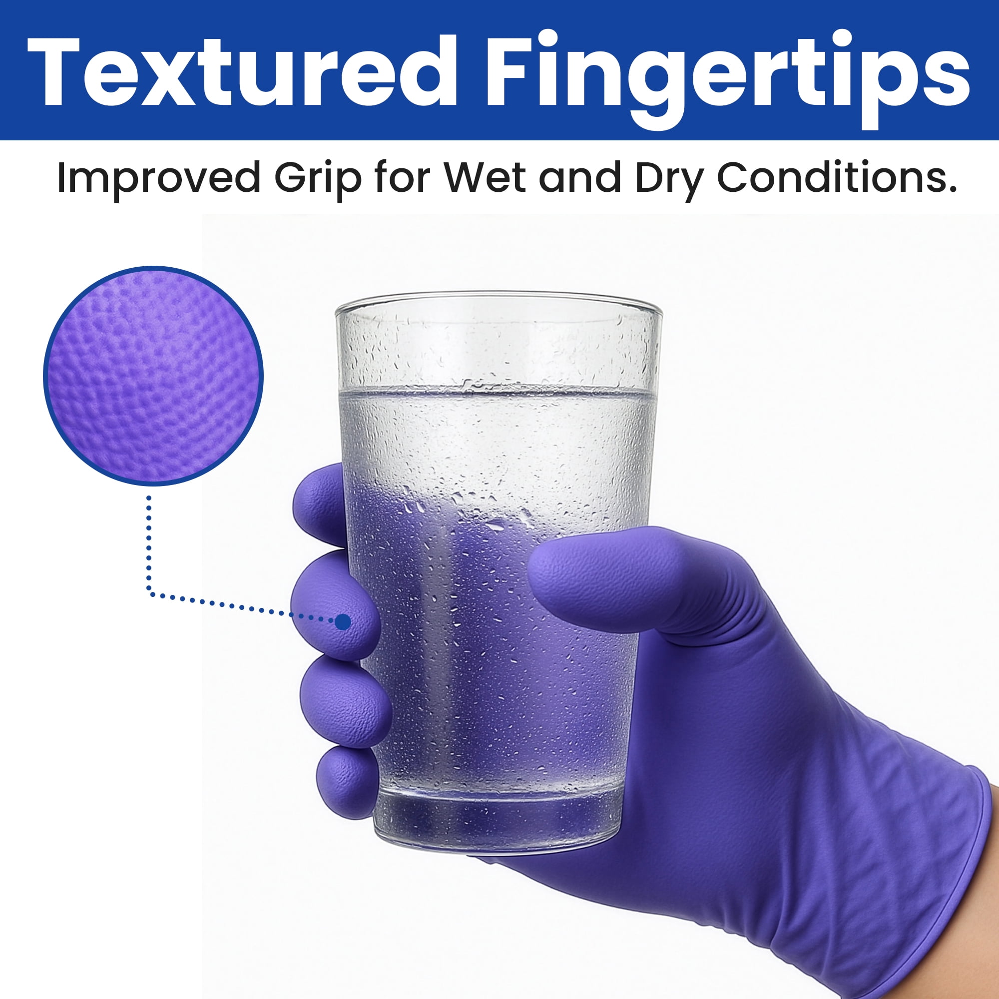 SAFEWAY USA Nitrile Gloves Disposable — Textured Fingertips, Non-Latex, Powder-Free and Multi-Purpose and Ambidextrous Design for House Cleaning, Food Prep, Esthetician and More —(4000 pcs, Medium)