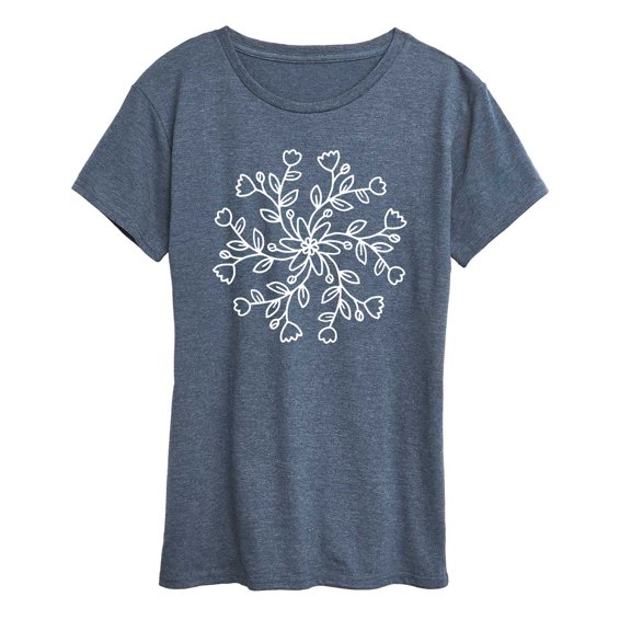Instant Message - Pinwheel Floral Circle - Women's Short Sleeve Graphic T-shirt