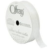 Offray Ribbon, White 5/8 inch Metallic Ribbon, 12 feet