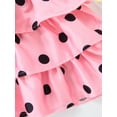 thumbnail image 5 of Seyurigaoka 2 Pcs Little Girl's Summer Lovely Sweet Dress, Sleeveless Polka Dot Printed Back Zipper Up Ruffle Dress + Belt, 5 of 7