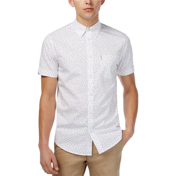 Camisa triangular con Botones Ben Sherman para hombre color blanco mediano