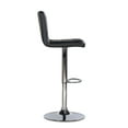 thumbnail image 5 of Linon Clayton Low Back Indoor Metal Pedestal Bar Stool with Adjustable Height and Swivel, Chrome/Black Faux Leather, 5 of 14