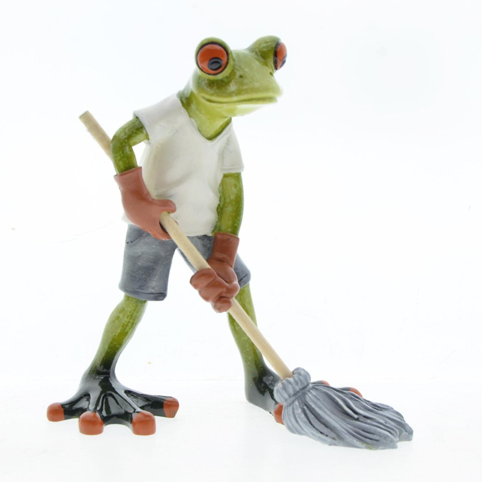 WLPZXP Frog Garden Statue Animal Figurine Figure Gift Green Funny Artwork Sculpture for