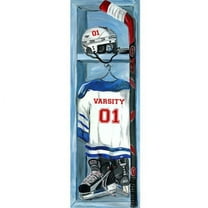 oopsy daisy - hockey locker canvas wall art 12x36, jones segarra