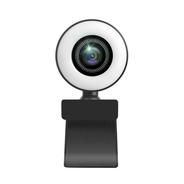 Inteprter Cámara web HD 4K 2K1080P con luz de relleno, computadora portátil, PC, cámara de transmisión en vivo, cámara web de video con micrófono Juegos de teclado y mouse para computadora 1080P