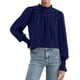 thumbnail image 2 of Blusa para Mujer PRETTYGARDEN Azul Marino Satén Manga Larga Talle Grande, 2 of 8