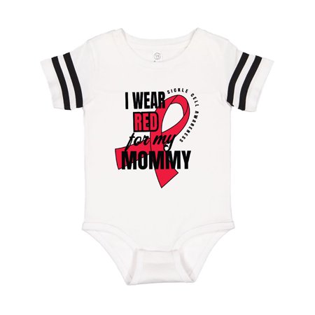 

Inktastic Sickle Cell Awareness I Wear Red For My Mommy Gift Baby Boy or Baby Girl Bodysuit