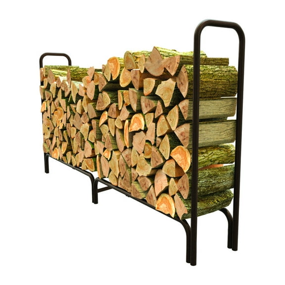 8' Deluxe Log Rack Black