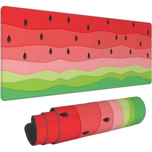 WatermelonLarge Gaming Mouse Pad XL 12x31.5 Inch NonSlip Rubber Base Desk Mat for Wireless Mouse Computer Desks Accessories, Ideal for Gamers and Office Use, Add Style to Your Setup
