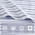 thumbnail image 2 of Madison Park Essentials 100% Cotton Sheets, Breathable&Soft Cotton Bed Sheets, Printed Design, Elastic Pocket Cotton Sheet Set Fits Up to 17" Mattress, All Season, King Blue Stripes 4 Piece, 2 of 3