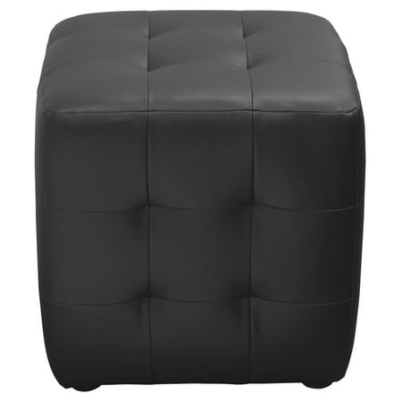 Diamond Sofa Bonded Leather Tufted Cube Accent Ottoman