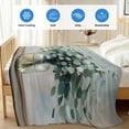 thumbnail image 4 of Spring Eucalyptus Cooling Blanket,Lightweight Breathable Summer Throw Blanket with Double Sided Cold Effect,Pastoral Botanical Leaf Retro Rustic Picnic Blankets Bed Sheet for Hot Sleepers 60"x80", 4 of 8