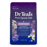 Dr Teal's Pure Epsom Salt Soak, Sleep Blend with Melatonin, Lavender & Chamomile, 3 lb