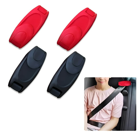 RIONIMA 2026 New 4Pcs Seat Belt Clips,Seatbelt Adjuster,Seatbelt Clip Protect Shoulder and Neck for Kids/Adults,Seat Belt Holder Car Accessories Interior Universal Fit for Most Car Suv Truck