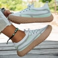 thumbnail image 4 of Rokment Wide Toe Box Chunky Walking Shoes For Women Comfortable Breathable Mesh Knit Thick Sole Low Profile Tennis Flat Fashion Sneakers Fall Casual Footwear, 4 of 6