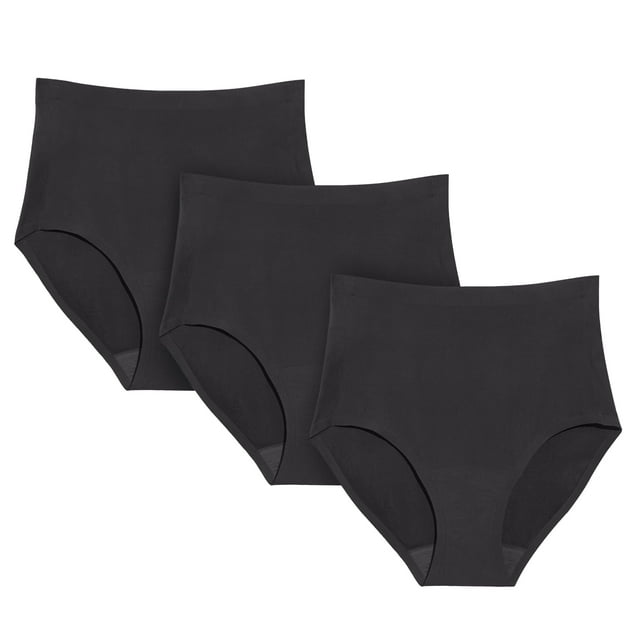 Ropa interior de época KNIX Super a prueba de fugas, de talle alto, negra, paquete de 3