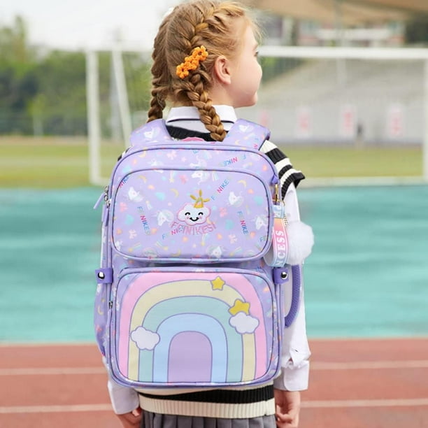 Mochila impermeable para ninas violeta Mochila para ninos Mochila para escuela primaria Mochila para adolescentes Mochila de viaje de 5 a 12 anos JM Walmart en linea