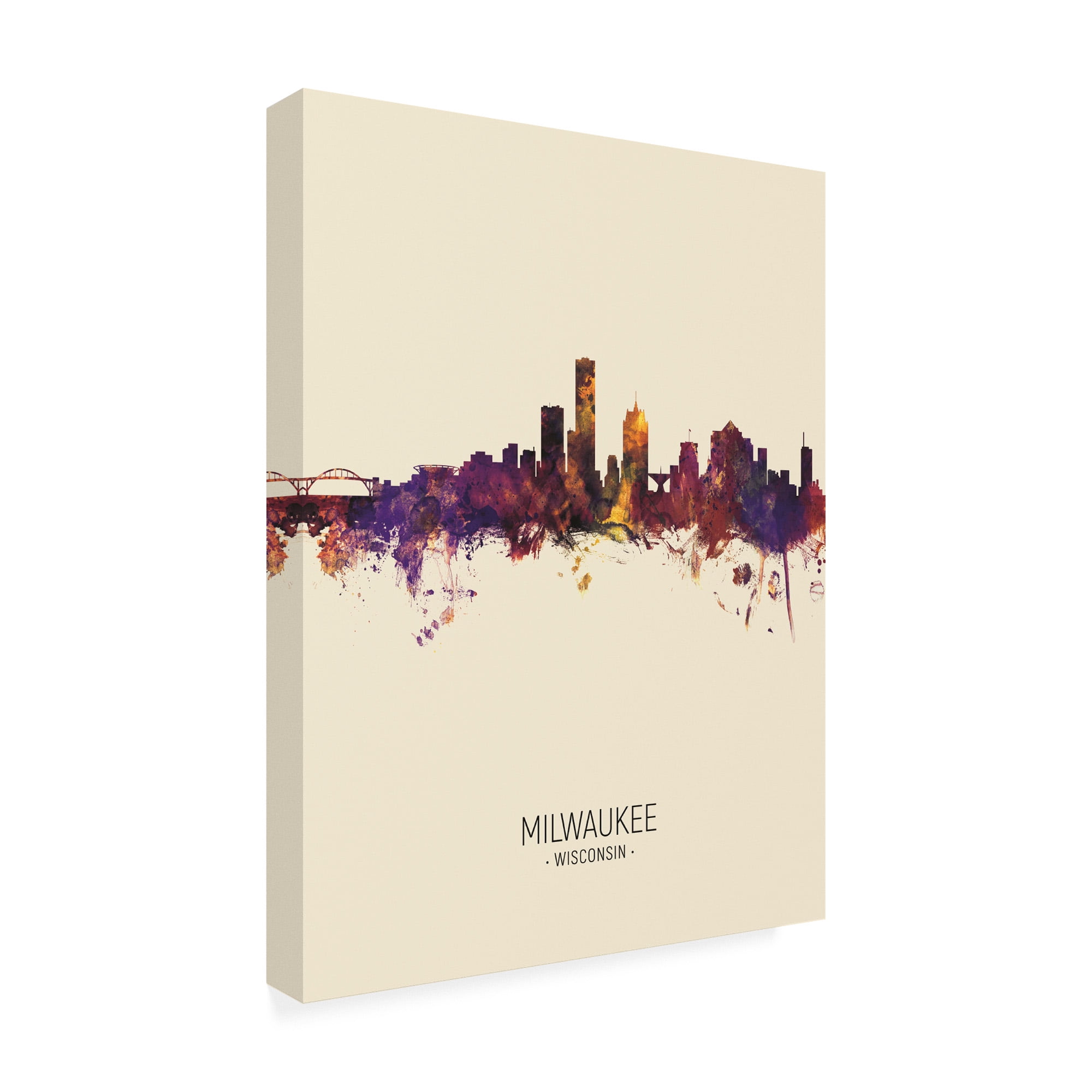 Trademark Fine Art 'Milwaukee Wisconsin Skyline Portrait III' Canvas Art by Michael Tompsett