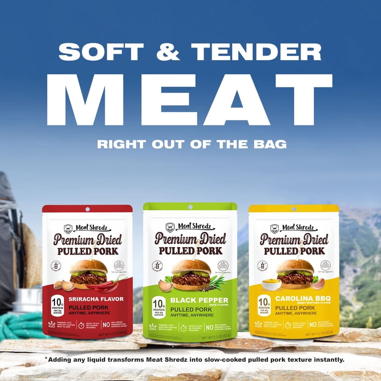 Meat Shredz Black Pepper Pulled Pork Jerky High-Protein Snack 2.2