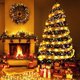 thumbnail image 3 of Yuarrent Decoración navideña única de cobre, LED de diferente longitud, regalos de Navidad, Iluminación navideña Cinta blanca/plateada. 5m+50 luces, 3 of 6