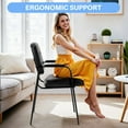 thumbnail image 7 of Simenmax Office Guest Reception Chair for Waiting Conference Room Lobby with Lumbar Support and Padded Arms,No Wheels,PU Leather, Black, 7 of 7