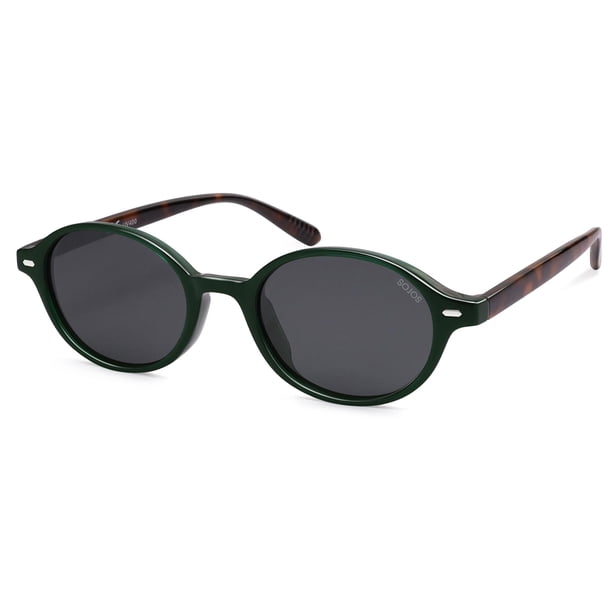 Gafas de Sol SOJOS Retro Ovaladas Polarizadas SJ2611 Verde Oscuro