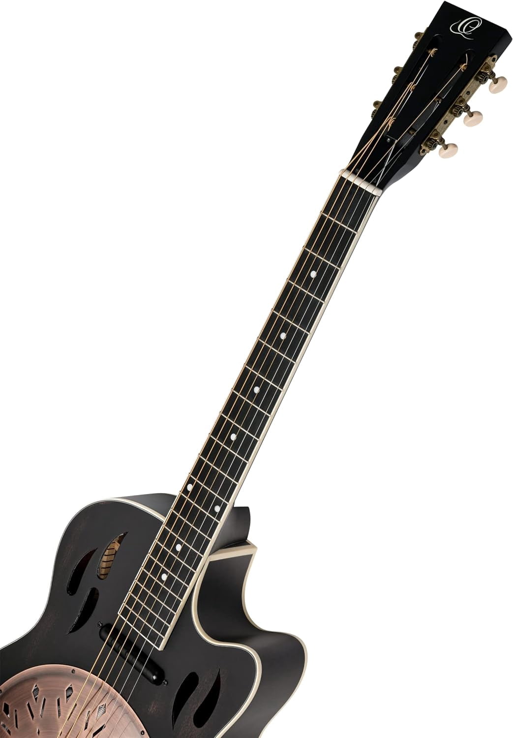 Ortega RRG40CE-DBK Concert Cutaway Acoustic-Electric Resonator Guitar Black