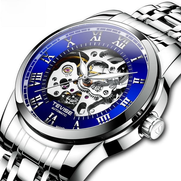 Reloj de acero de tungsteno resistente al agua para hombre, automático, de negocios, mecánico, sencillo, luminoso y sencillo