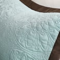 thumbnail image 6 of 9-Piece Blue Charmeuse Comforter Set, King Size Quilted Bedding with Euro Shams, 6 of 10