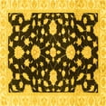 thumbnail image 1 of Ahgly Company Machine Washable Indoor Square Oriental Yellow Traditional Area Rugs, 6' Square, 1 of 4