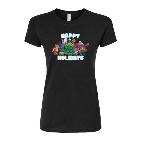Trolls - Happy Holidays Branch and Friends - Juniors Fitted Graphic T-Shirt