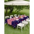 thumbnail image 5 of 60x120 Inch Outdoor Tablecloth with Umbrella Hole Zipper Rectangle Independence Day Rectangular Tablecloths Outside Waterproof American Flag Red Blue Star Striped Patio Table Cover for Picnic Party, 5 of 8