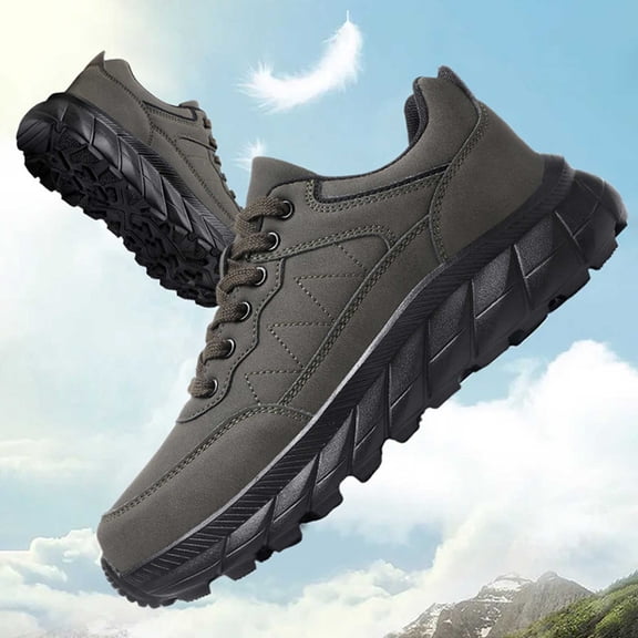 AUDeals Men's Lightweight Walking Shoes, Non Slip Work Sneakers with Supportive Comfort, Outdoor Hiking and Lawn Mowing