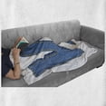 thumbnail image 6 of Letter W Soft Flannel Fleece Blanket, Symmetrical Latin Letter Capital W with Blue Jean Pattern Typography Design Print, Cozy Plush for Indoor and Outdoor Use, 70" x 90", Blue Yellow, by Ambesonne, 6 of 6